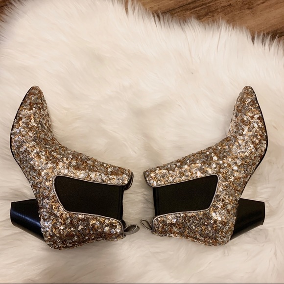 MARC JACOBS Kim Chelsea Sequin Ankle Boot Glitter - Picture 4 of 8